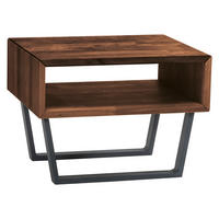 NACHTKÄSTCHEN 50/36/41 cm  in massiv Nussbaum Nussbaumfarben, Anthrazit  - Anthrazit/Nussbaumfarben, Natur, Holz/Metall (50/36/41cm) - Hasena