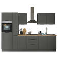 KÜCHENBLOCK   in Graphitfarben  - Schwarz/Graphitfarben, Basics, Holzwerkstoff/Metall (300/211/60cm) - Xora