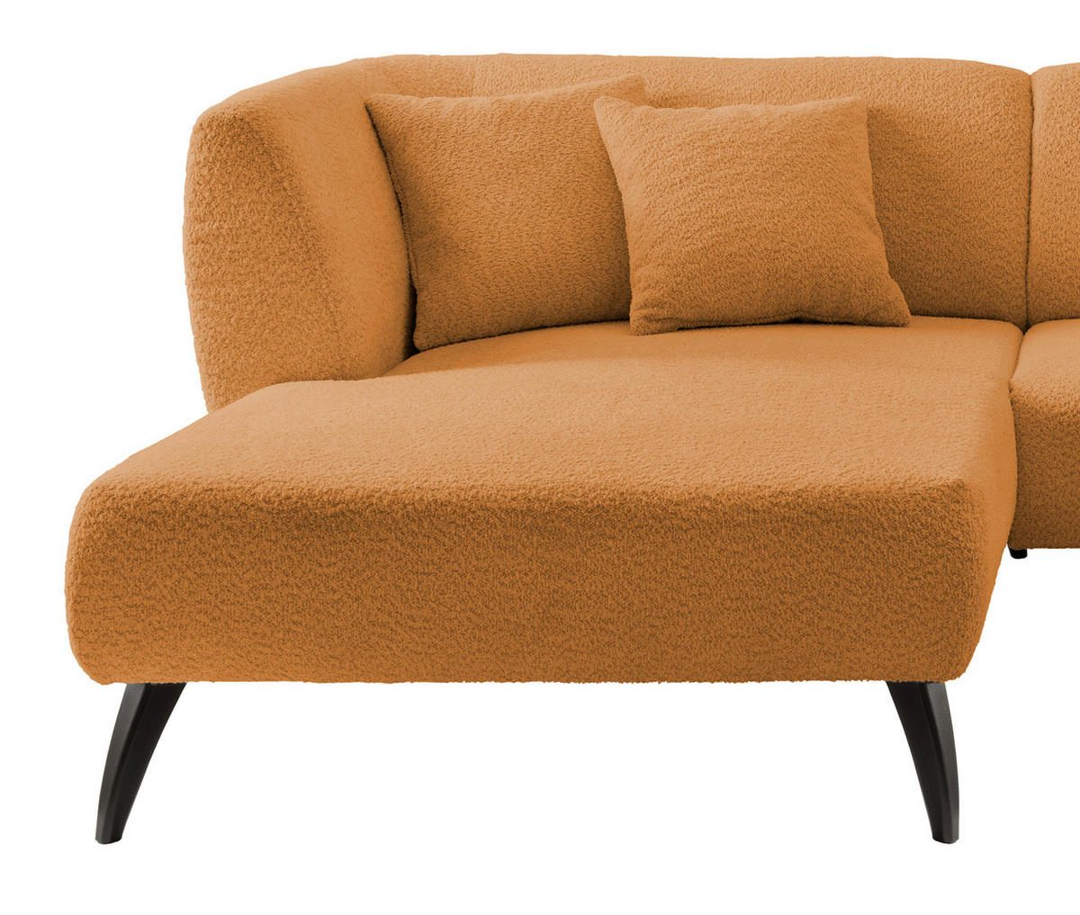 ECKSOFA in Bouclé Goldfarben  - Goldfarben/Schwarz, Modern, Holz/Textil (160/264cm) - MID.YOU