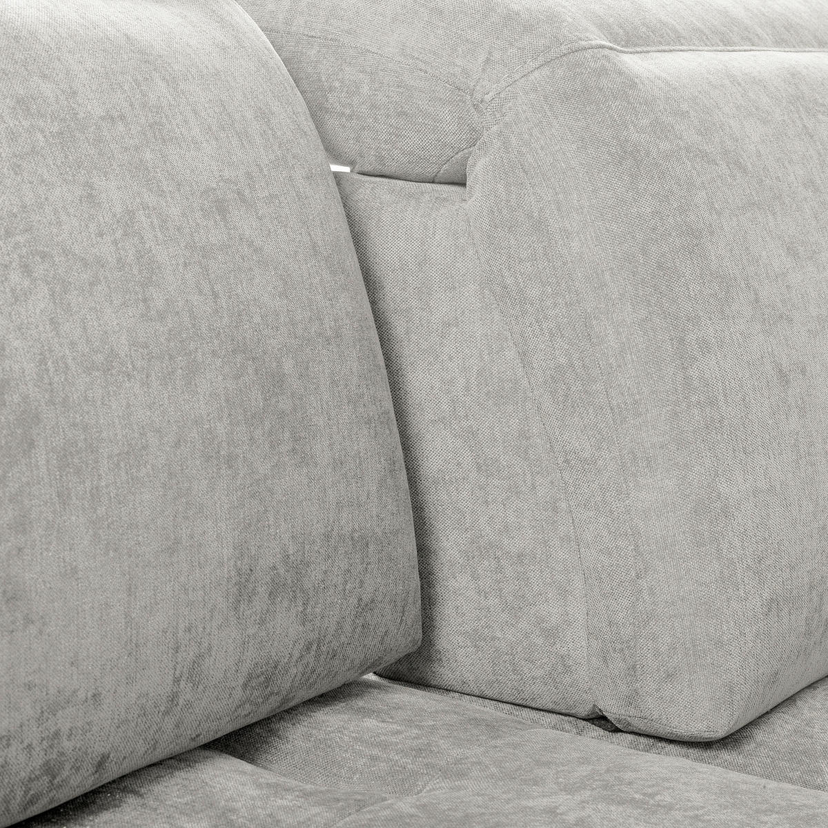 ECKSOFA PRADO Grau Webstoff Bettkasten, Kopfteilverstellung, Sitztiefenverstellung  - Schwarz/Grau, Design, Textil/Metall (195/268cm) - Livetastic