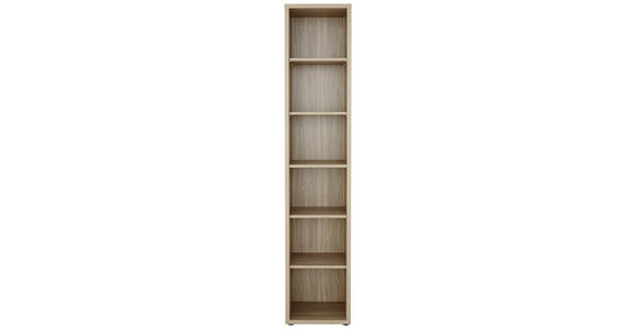 AKTENREGAL 43,9/215,2/40 cm - Schwarz/Sonoma Eiche, KONVENTIONELL, Holzwerkstoff/Kunststoff (43,9/215,2/40cm) - Voleo