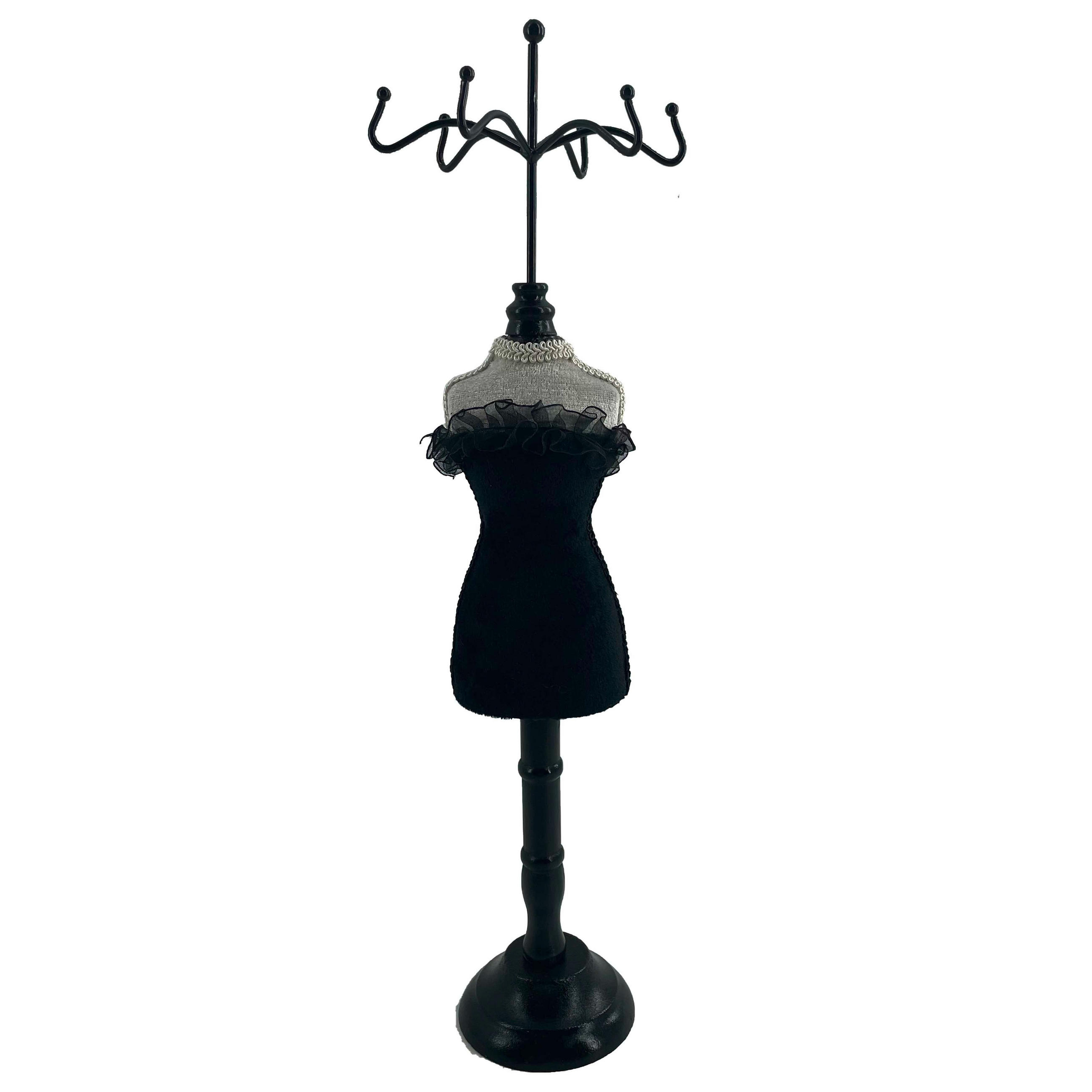 DRŽAČ ZA NAKIT - bela/crna, Lajfstajl, drvo/metal (12/37cm) - Ambia Home