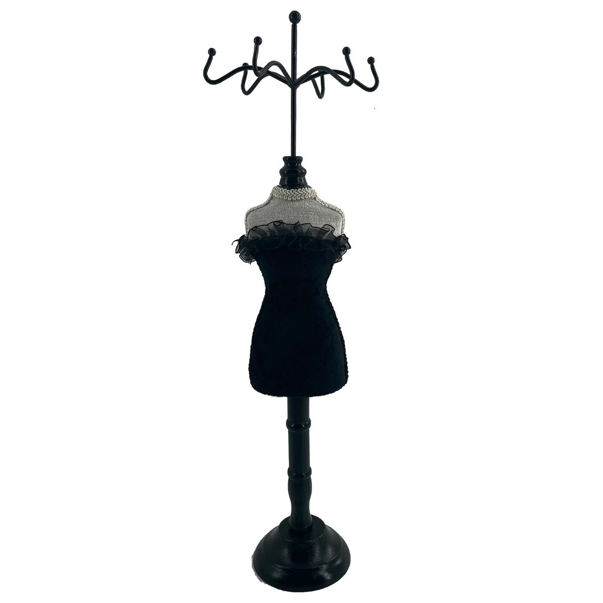 ÉKSZERTARTÓ - fekete/fehér, Lifestyle, faalapú anyag/textil (12/37cm) - Ambia Home