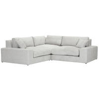 ECKSOFA  Greige Bouclé  - Greige/Schwarz, MODERN, Kunststoff/Textil (255/255cm) - Landscape