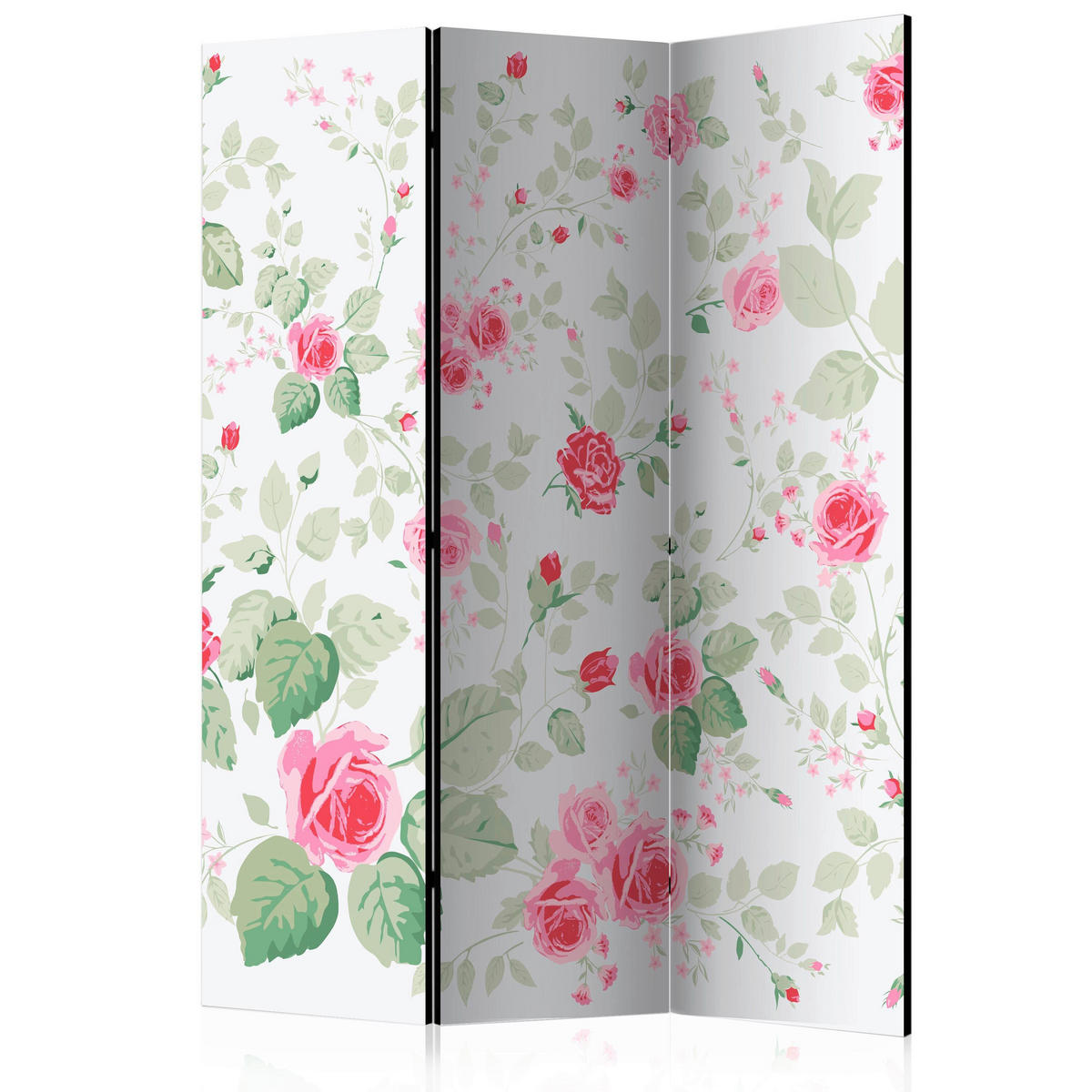 PARAVENT mit 3  Flügel - Pink/Weiß, Basics, Holz/Textil (135/172/3cm) - artgeist