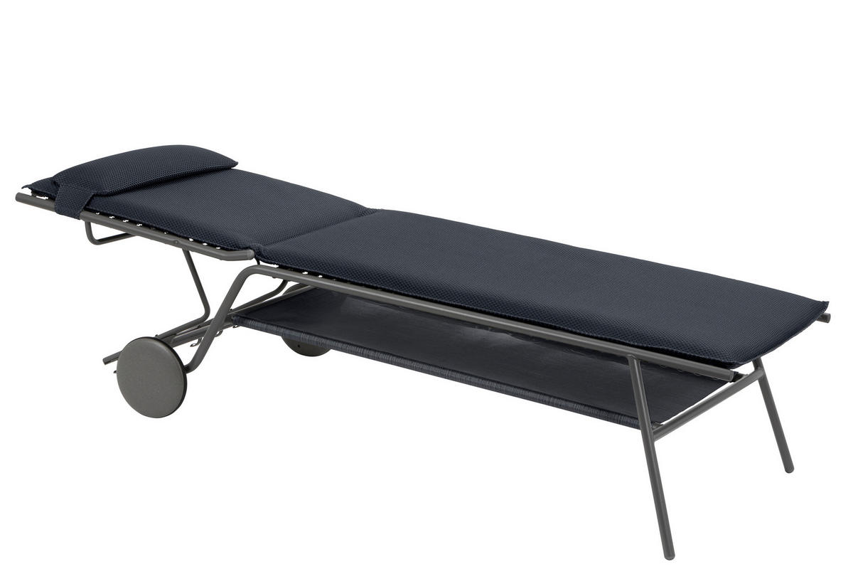 GARTENLIEGE 80/48/200 cm  - Dunkelgrau, Basics, Textil/Metall (80/48/200cm) - Lafuma Mobilier