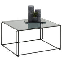 COUCHTISCH ESG, Parsolglas 75/60/38 cm rechteckig Grau, Schwarz  - Schwarz/Grau, Design, Glas/Metall (75/60/38cm)