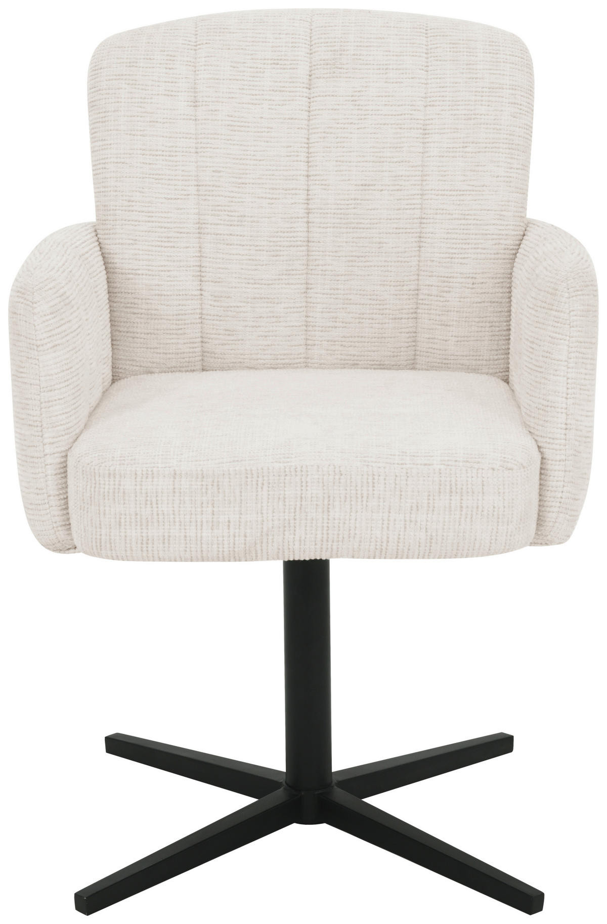 ARMLEHNSTUHL  in Eisen Leinenoptik  - Beige/Schwarz, LIFESTYLE, Holz/Textil (58/86/64cm) - Livetastic