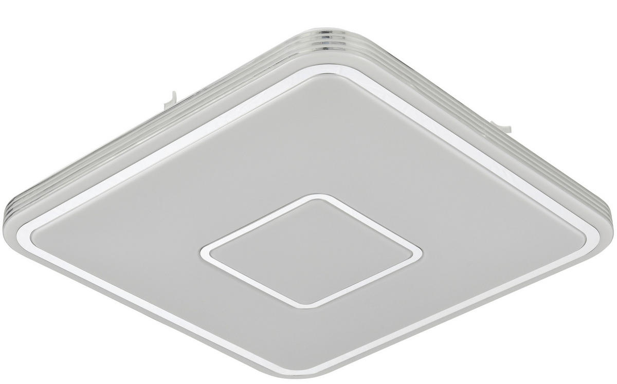 LED-DECKENLEUCHTE 43/43/6,5 cm   - Chromfarben/Weiß, LIFESTYLE, Kunststoff/Metall (43/43/6,5cm) - Novel