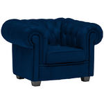 CHESTERFIELD-SESSEL - Wengefarben/Blau, LIFESTYLE, Holz/Textil (115/76,5/96cm) - Landscape