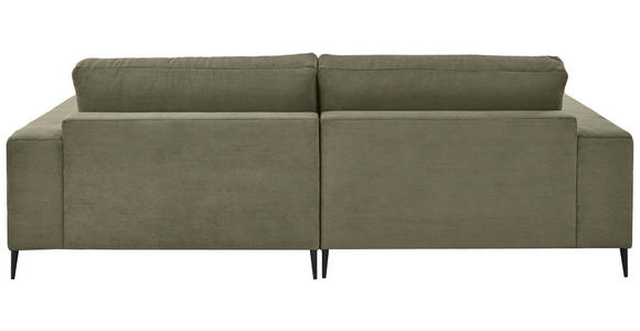 ECKSOFA in Feincord Olivgrün  - Schwarz/Olivgrün, Design, Textil/Metall (177/253cm) - Dieter Knoll