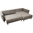 ECKSOFA Taupe Chenille  - Taupe/Schwarz, MODERN, Textil/Metall (285/200cm) - Carryhome