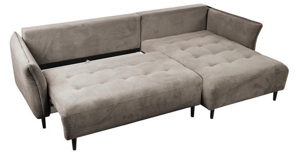 ECKSOFA Taupe Chenille  - Taupe/Schwarz, MODERN, Textil/Metall (285/200cm) - Carryhome