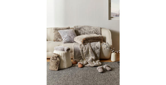 FELLDECKE SILBERFUCHS 150/200 cm - Silberfarben, KONVENTIONELL, Textil/Fell (150/200cm) - Novel