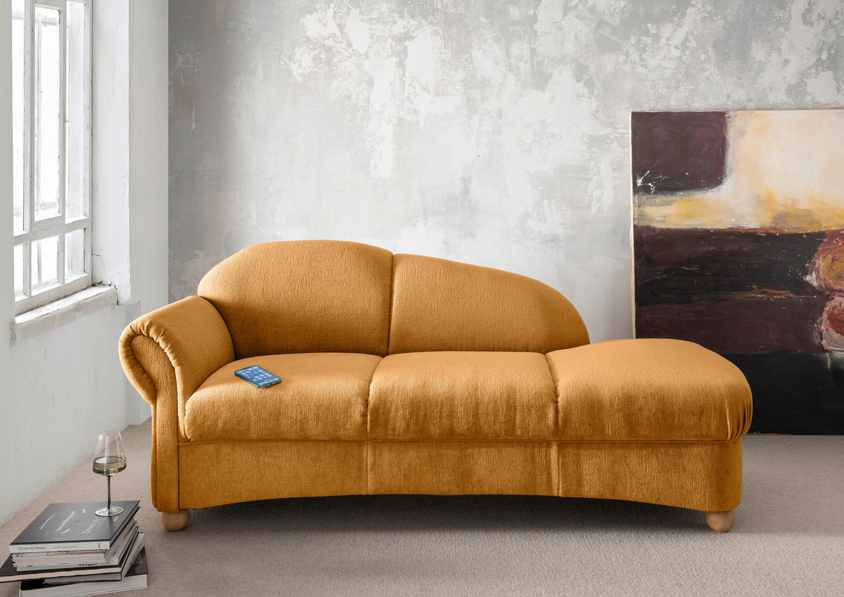 OTTOMANE Torello Mikrofaser Goldfarben  - Wildeiche/Goldfarben, KONVENTIONELL, Holz/Textil (86/84/190cm) - Livetastic