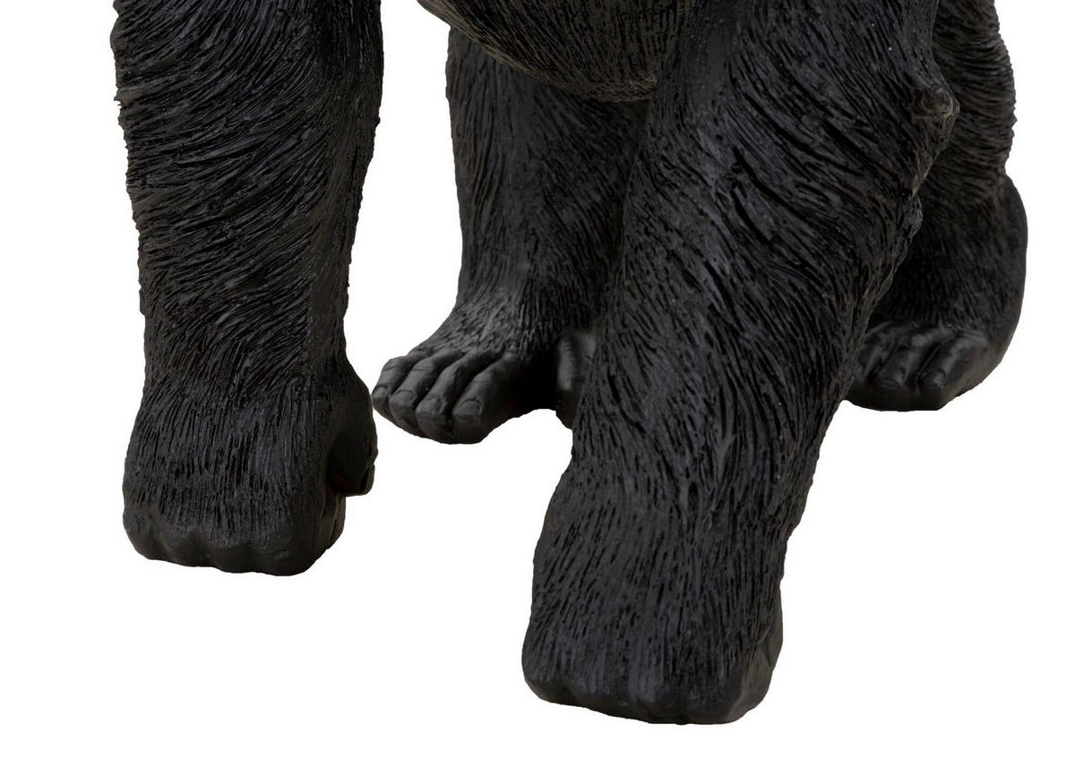 Skulptur Black Gorilla - Schwarz, Basics, Kunststoff (35/37,5/21,5cm)