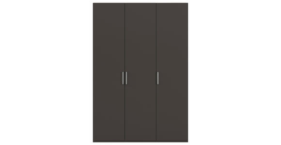 DREHTÜRENSCHRANK  in Graphitfarben  - Edelstahlfarben/Graphitfarben, Basics, Holzwerkstoff/Metall (151/235/61cm) - Novel