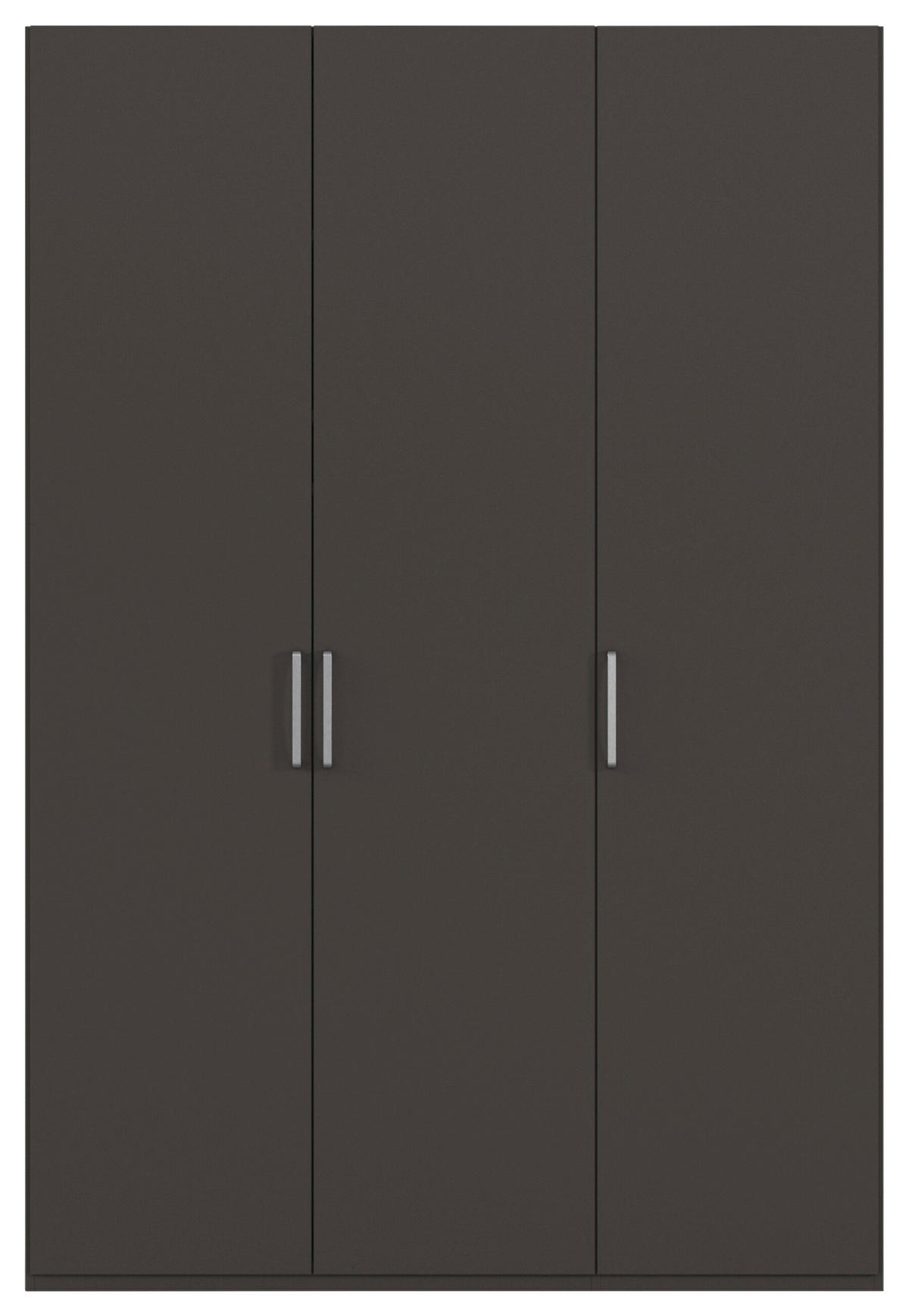 DREHTÜRENSCHRANK 151/223/61 cm,  in Graphitfarben, 3-türig  - Edelstahlfarben/Graphitfarben, Basics, Holzwerkstoff/Metall (151/223/61cm) - Novel