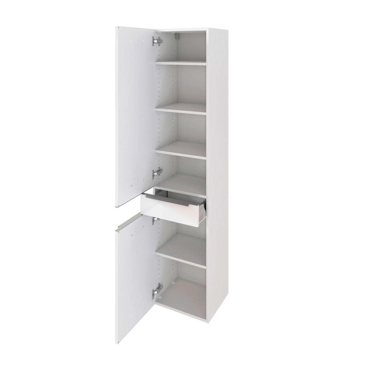 HOCHSCHRANK 40/180/35 cm  - Edelstahlfarben/Silberfarben, KONVENTIONELL, Holzwerkstoff/Kunststoff (40/180/35cm) - Xora