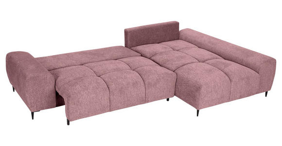 ECKSOFA  in Flachgewebe Altrosa  - Schwarz/Altrosa, KONVENTIONELL, Textil/Metall (295/180cm) - Carryhome