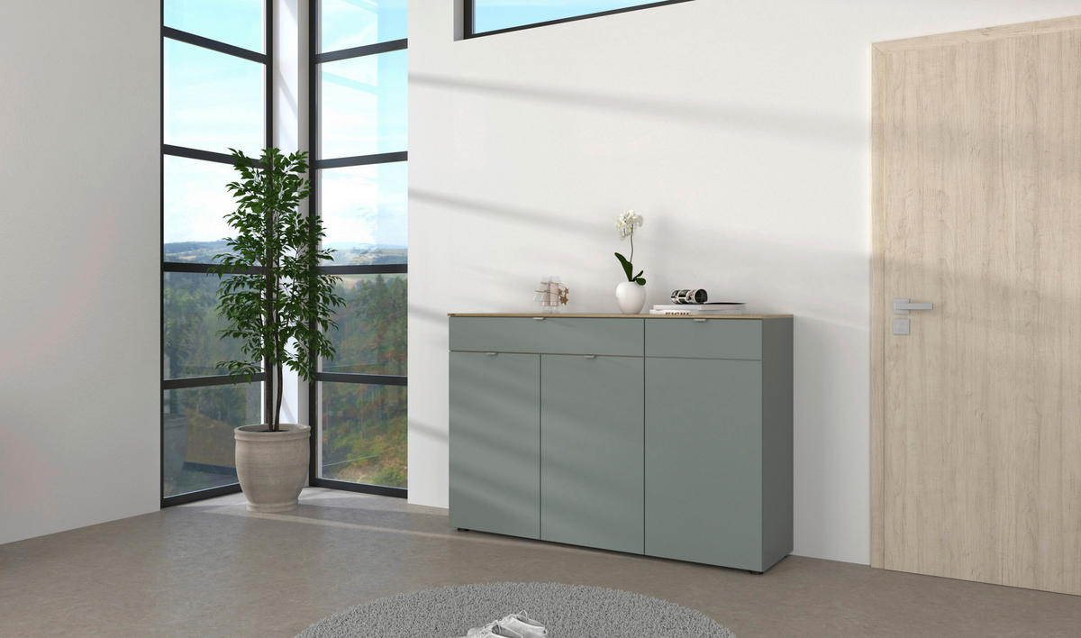 SIDEBOARD  in 150/101/41 cm  - Schilfgrün/Silberfarben, Design, Holzwerkstoff/Metall (150/101/41cm)