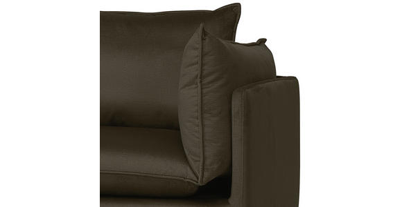 ECKSOFA in Samt Braun  - Schwarz/Braun, Design, Textil/Metall (200/241cm) - Carryhome