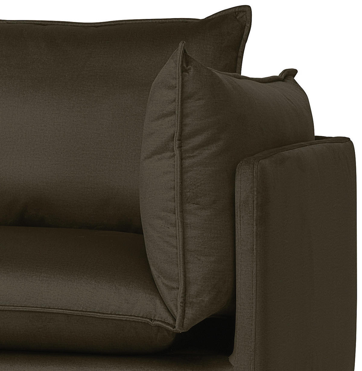 ECKSOFA in Samt Braun  200/241 cm  - Schwarz/Braun, Design, Textil/Metall (200/241cm) - Carryhome