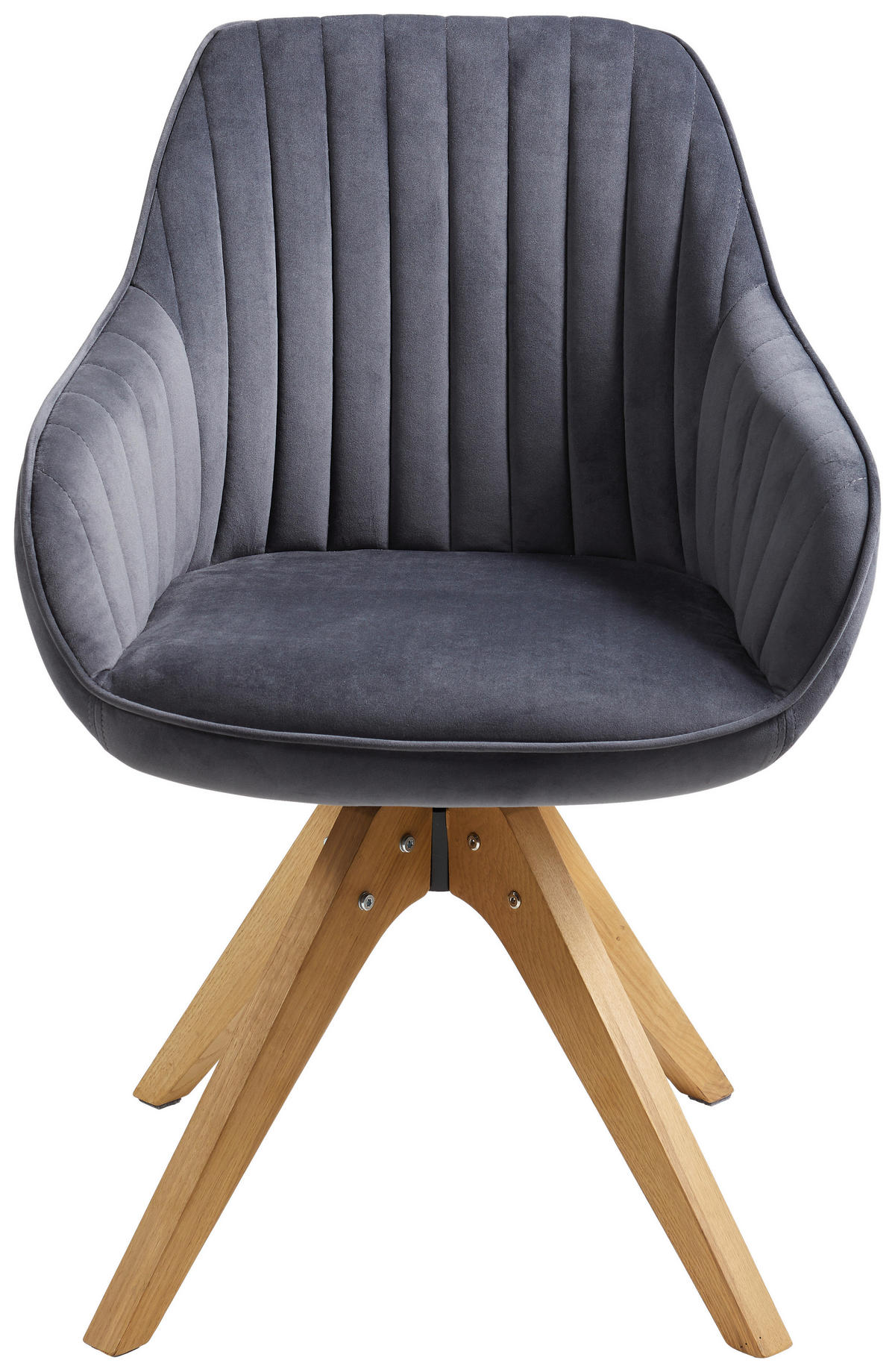 SCAUN CU BRAȚE in negru, gri închis  - gri închis/negru, Lifestyle, lemn/textil (60/83/50/65cm) - Hom`in