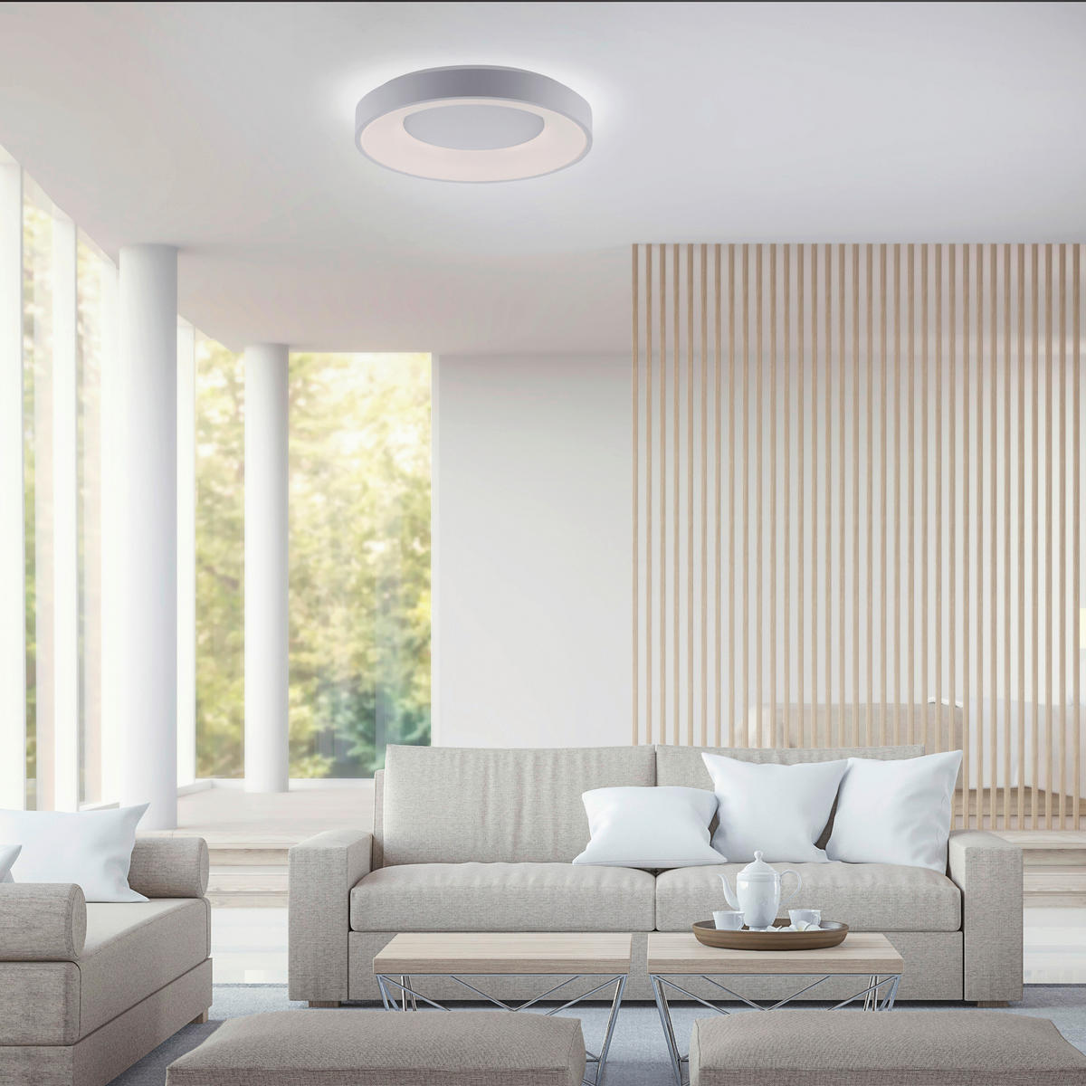 LED-DECKENLEUCHTE 48/48/8 cm   - Weiß, Basics, Kunststoff/Metall (48/48/8cm)