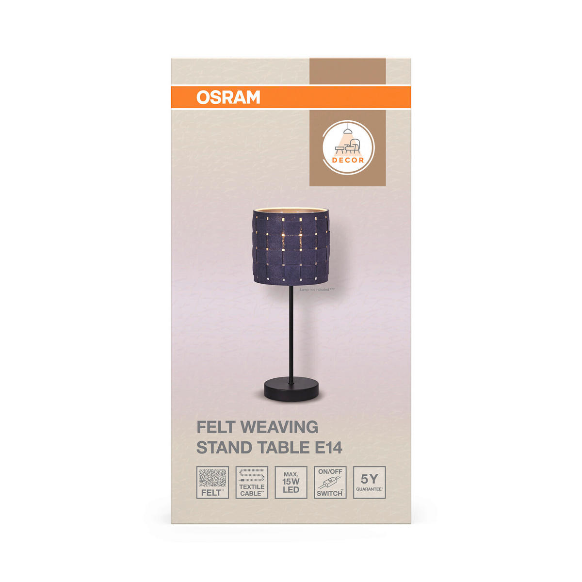 TISCHLEUCHTE 16/40.5 cm   - Dunkelgrau, Basics, Naturmaterialien/Metall (16/40.5cm) - Osram