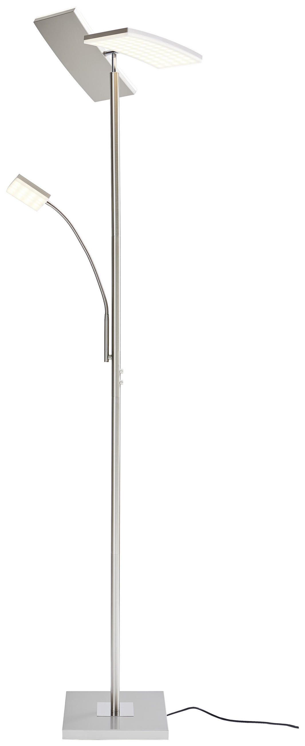 STOJACIA LED LAMPA, 62/61/196 cm - strieborná, Design, kov/plast (62/61/196cm)