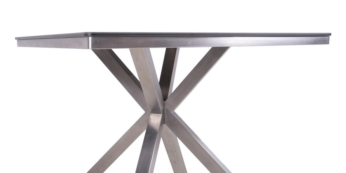 GARTENTISCH Metall, Kunststoff Silberfarben, Dunkelbraun quadratisch  - Dunkelbraun/Silberfarben, Basics, Kunststoff/Metall (90/90/75cm) - Gardenson