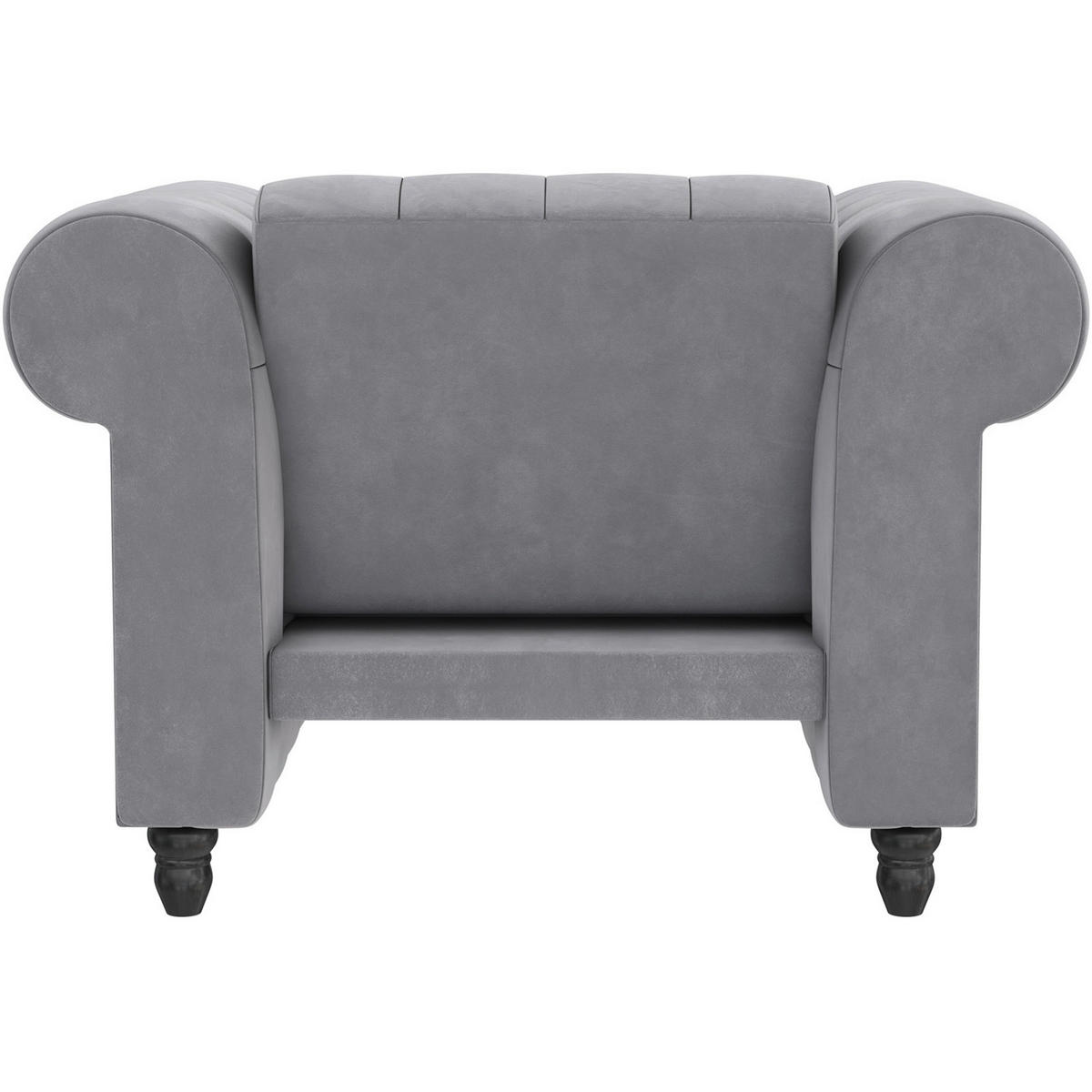 SESSEL in Velours Hellgrau  - Hellgrau/Schwarz, Basics, Holz/Textil (111/83/87cm) - Livetastic