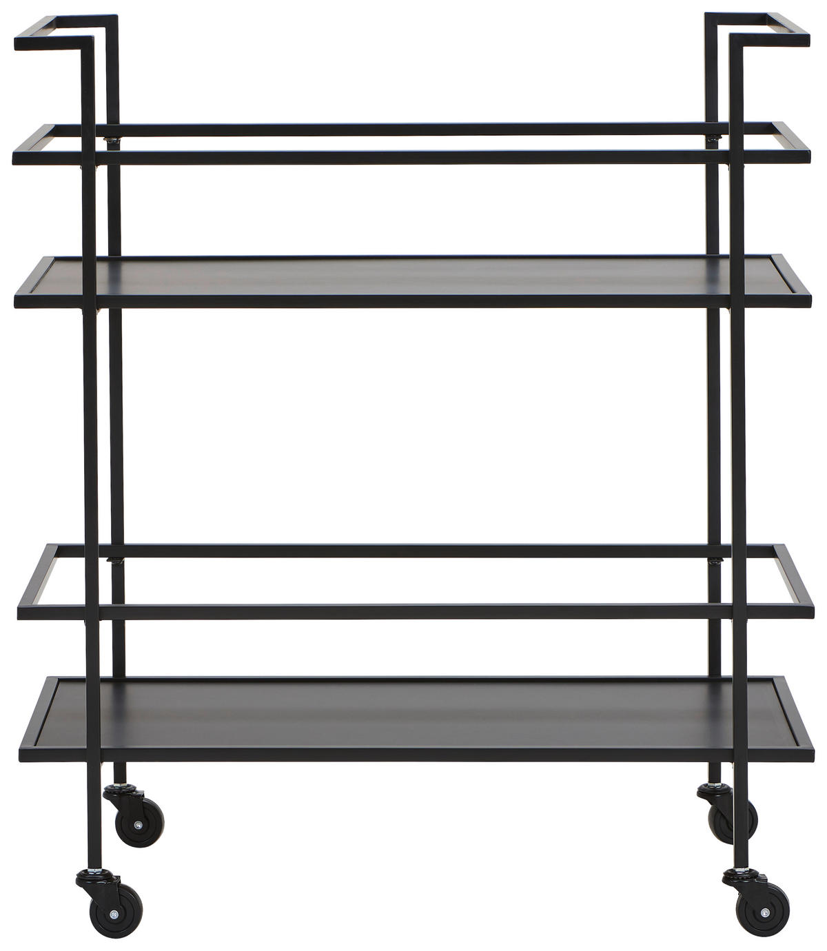 SERVIERWAGEN Schwarz  - Schwarz, Design, Holzwerkstoff/Metall (74/85/38cm) - MID.YOU