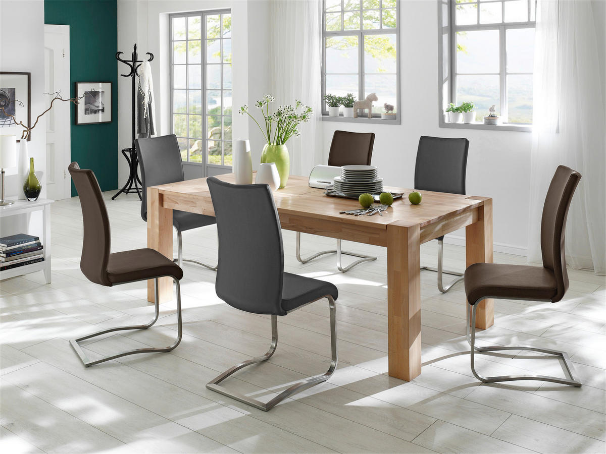 SCHWINGSTUHL  in Edelstahl  - Edelstahlfarben/Braun, Design, Kunststoff/Metall (43/103/52cm) - Livetastic