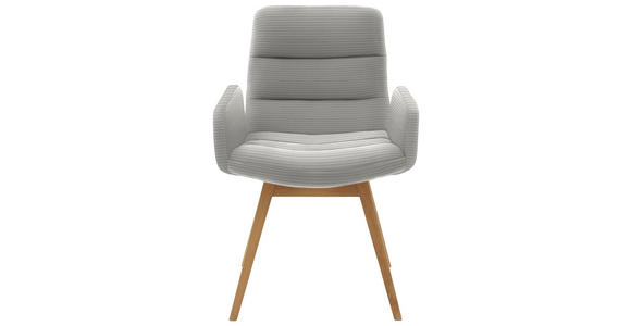 ARMLEHNSTUHL  in Cord  - Greige/Naturfarben, Design, Holz/Textil (61/88/66cm) - Dieter Knoll