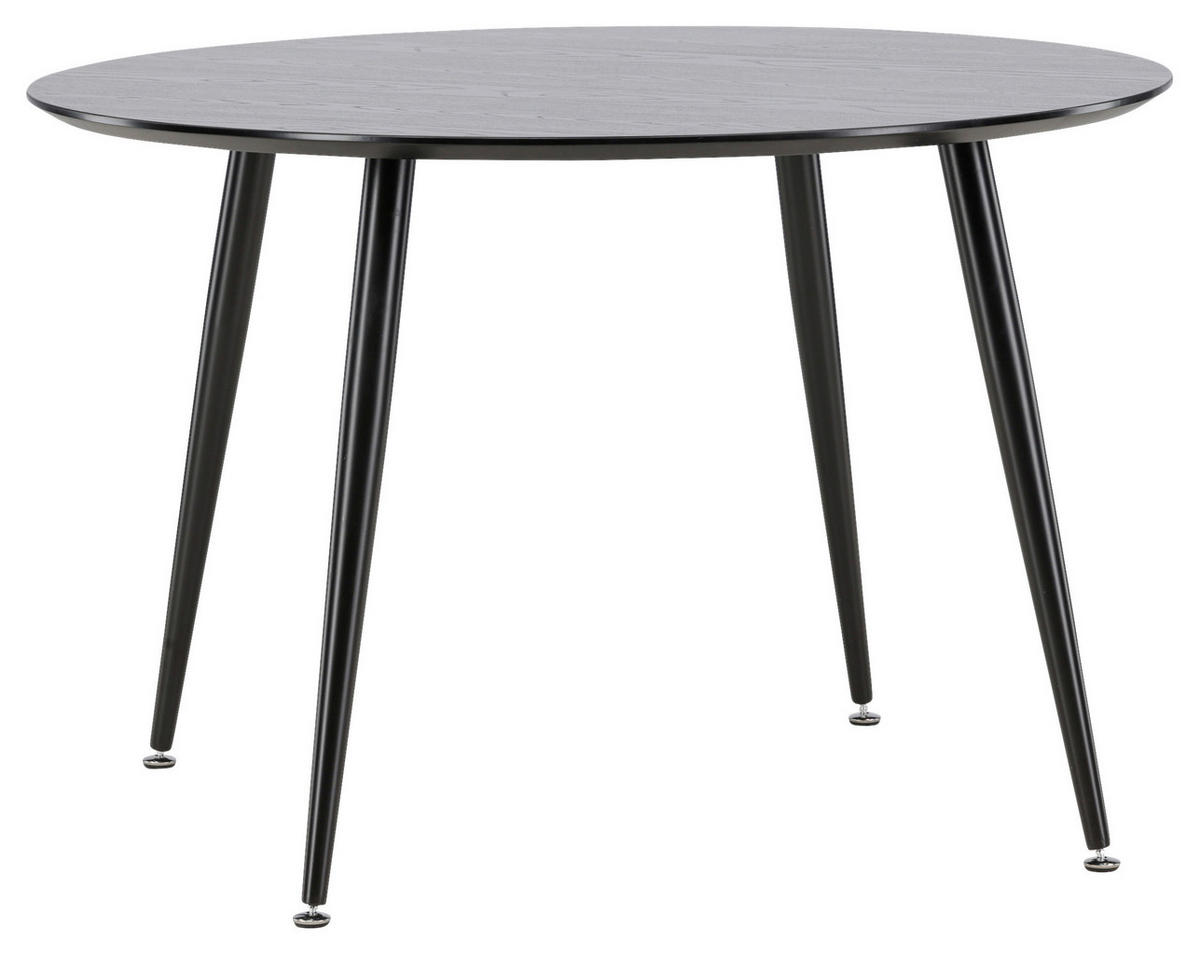 ESSTISCH in Metall, Holzwerkstoff 115/115/75 cm  - Schwarz, Design, Holzwerkstoff/Metall (115/115/75cm) - Livetastic