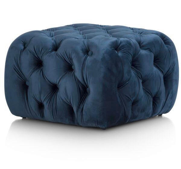 LOUNGE TABURE  plava   - plava, Basics, tekstil/prirodni materijali (40/60/60cm)