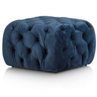 LOUNGE TABURE  plava   - plava, Basics, tekstil/prirodni materijali (40/60/60cm)