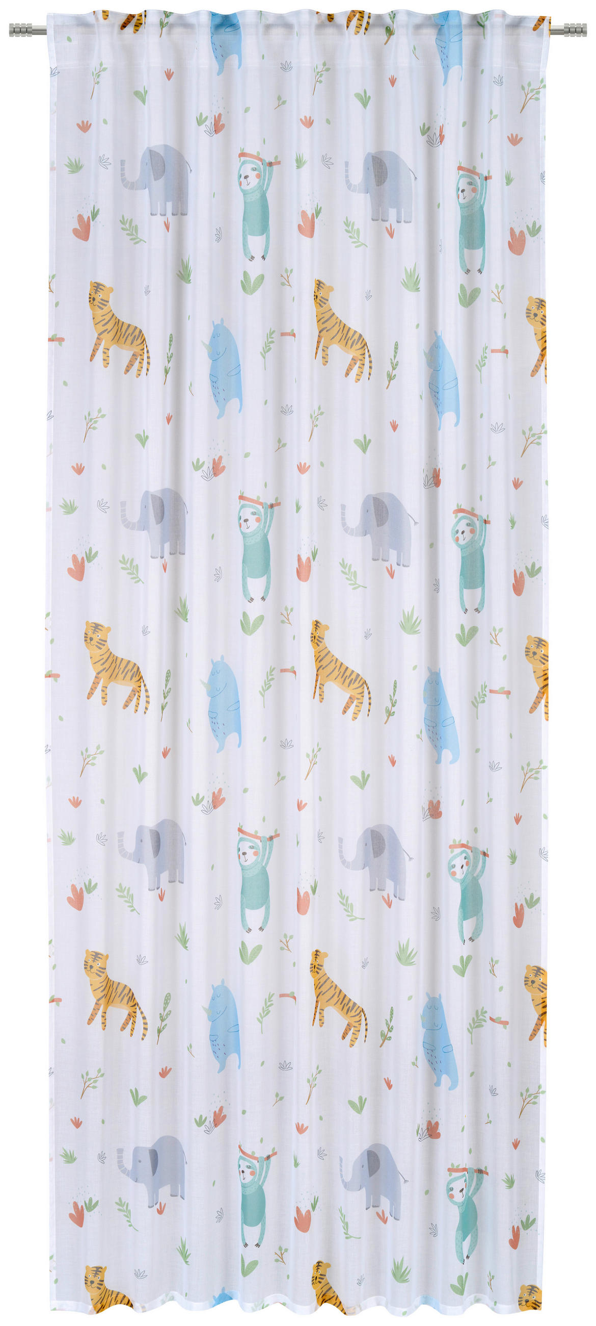 KUSOVÁ ZÁCLONA, 140/245 cm - viacfarebná/biela, Konventionell, textil (140/245cm) - Ben'n'jen