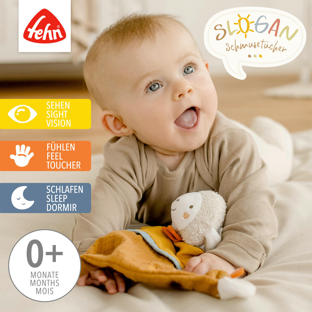 SCHMUSETUCH Classic Stars  - Senfgelb, Basics, Textil (26/21/5cm) - Fehn