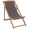 STRANDSESSEL 57/89,5/101,5 cm  - Dunkelgrau/Akaziefarben, ROMANTIK / LANDHAUS, Holz/Textil (57/89,5/101,5cm) - Ambia Garden