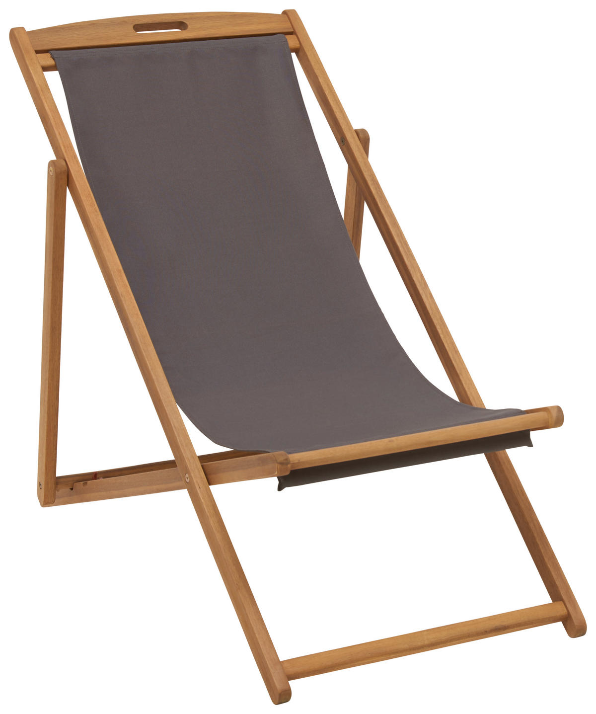SCAUN DE PLAJĂ - gri închis/culoare lemn acacia, Romantik / Landhaus, lemn/textil (57/89,5/101,5cm) - Ambia Garden