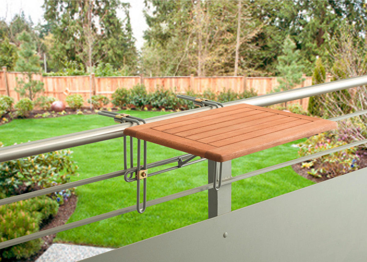 BALKONHÄNGETISCH 60/40/1 cm  - Naturfarben, KONVENTIONELL, Holz/Metall (60/40/1cm) - Gardenson