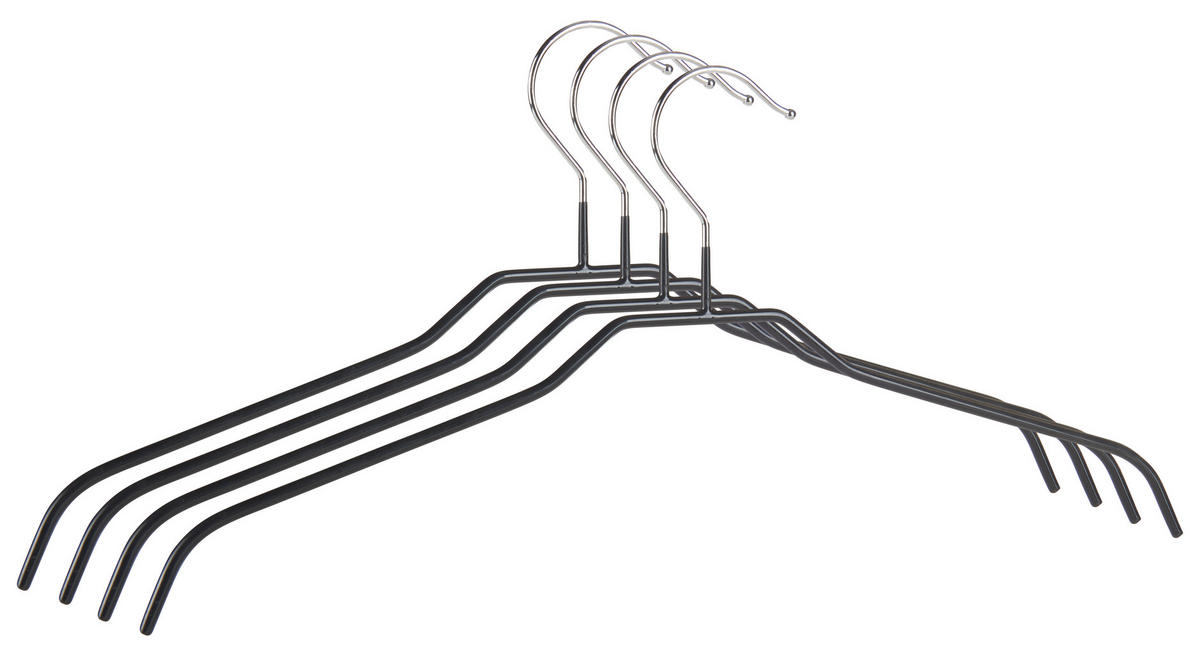 Set umeraşe 4 buc - negru, Basics, metal (41cm) - Homeware
