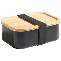 LUNCHBOX - Hellbraun/Schwarz, Trend, Holz/Kunststoff (16,5/11/5,8cm) - Homeware Profession.