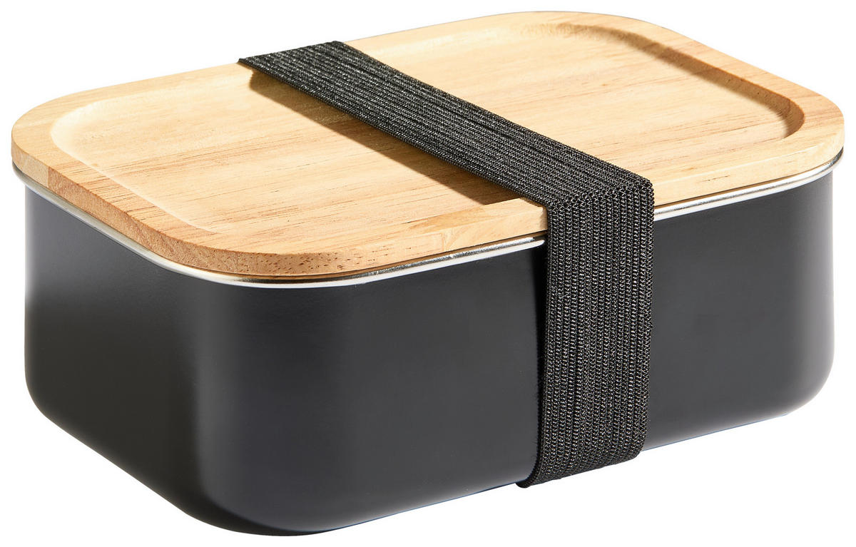 LUNCHBOX - Hellbraun/Schwarz, Trend, Holz/Kunststoff (16,5/11/5,8cm) - Homeware Profession.