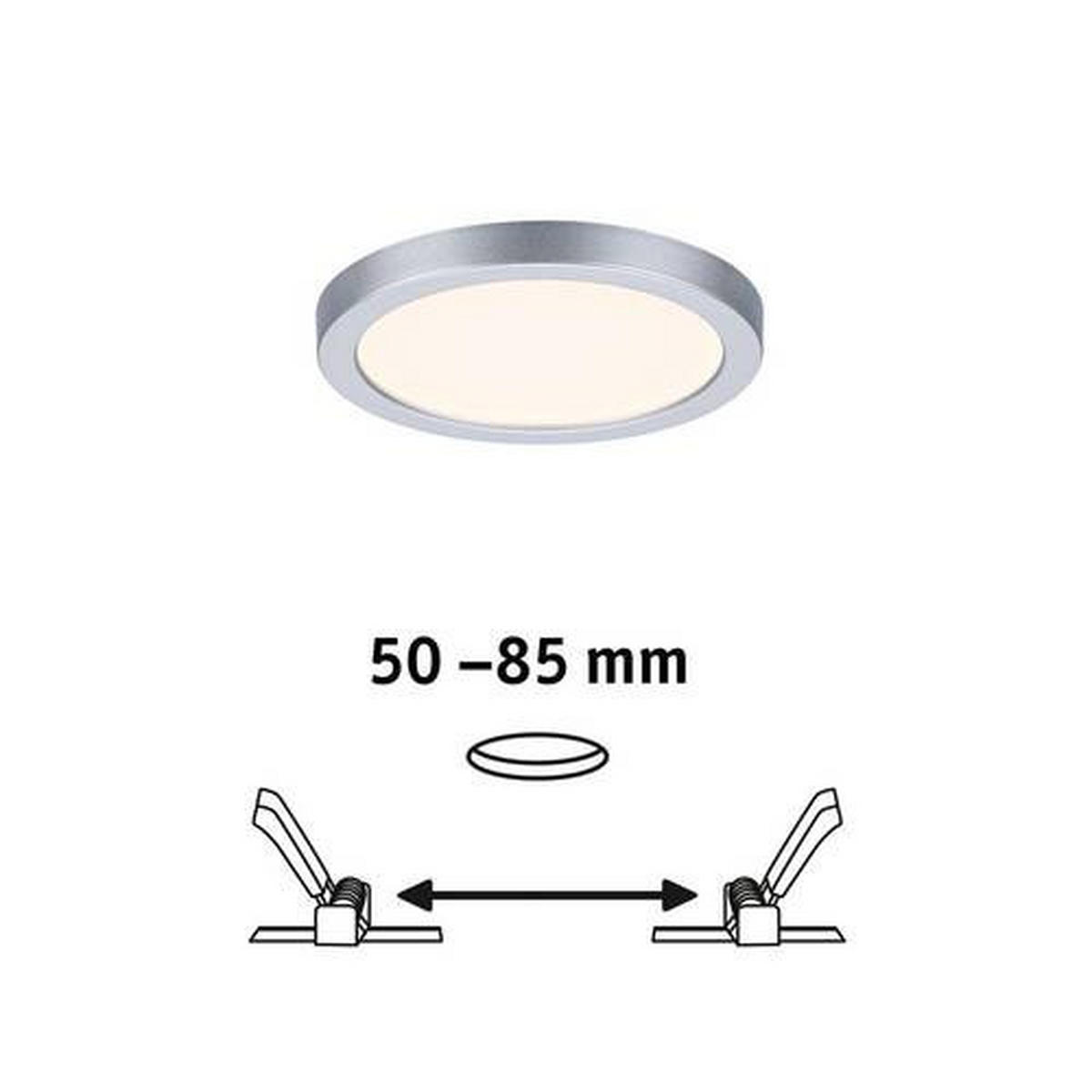LED-PANEEL 11,8/1,2 cm   - Chromfarben, Design, Kunststoff (11,8/1,2cm) - Paulmann