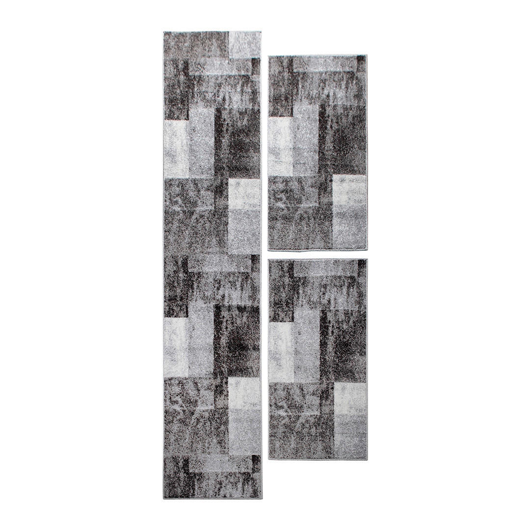 LÄUFER 67/620 cm Phoenix 3er Set  - Anthrazit/Grau, Design, Kunststoff/Textil (67/620cm) - Novel