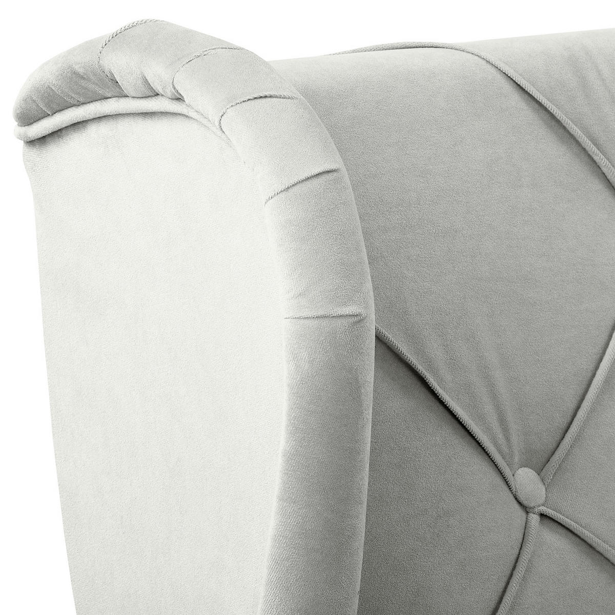 OHRENSESSEL in Samt Grau  - Naturfarben/Grau, Design, Holz/Textil (84/105/90cm) - P & B